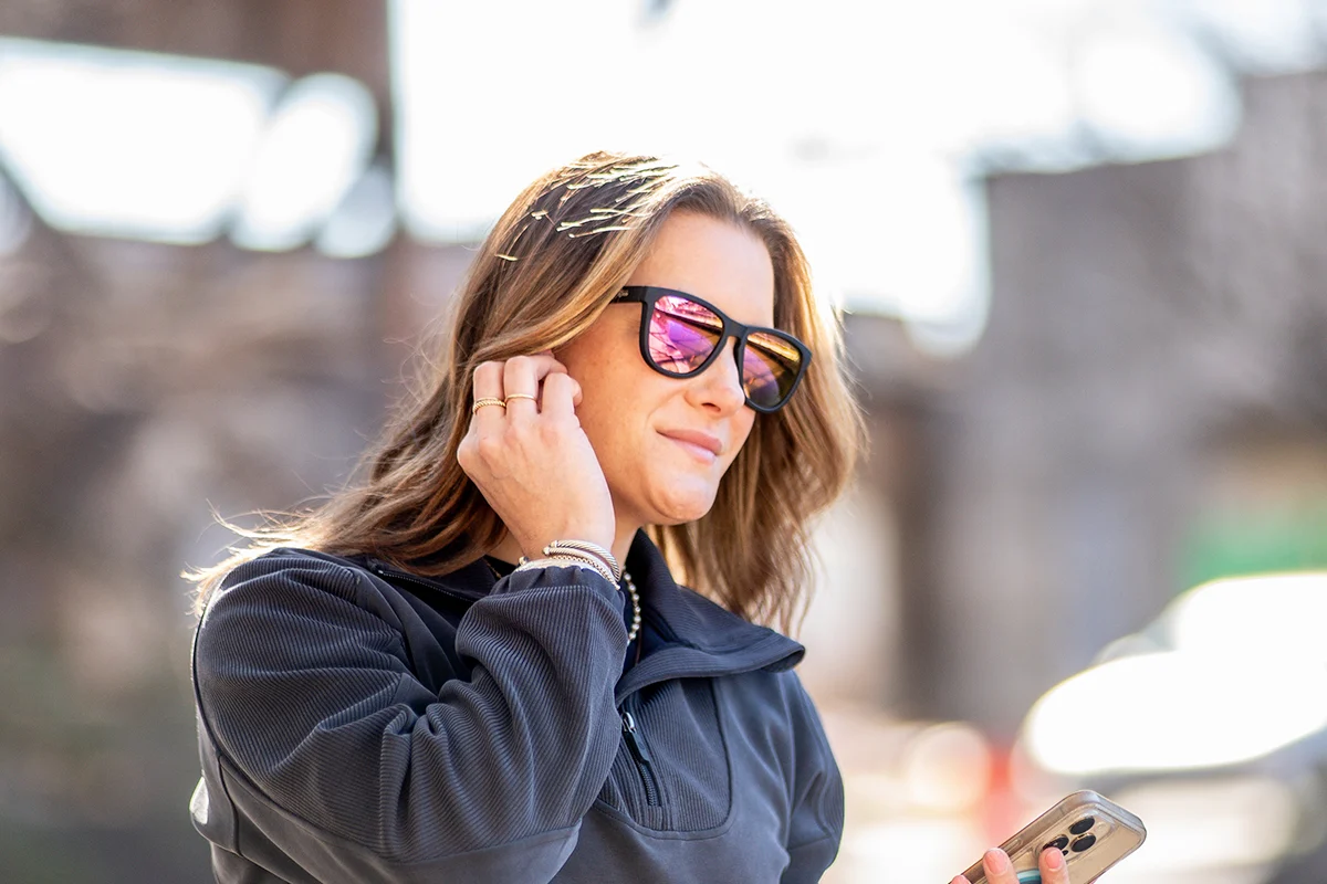 Matte Black - Pink Lemonade Lens Polarized - Essentials - Image 4
