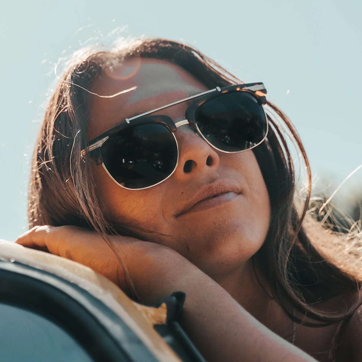 Tortoise Shell Gold - Jet Black Lens Polarized - Castaway - Image 3