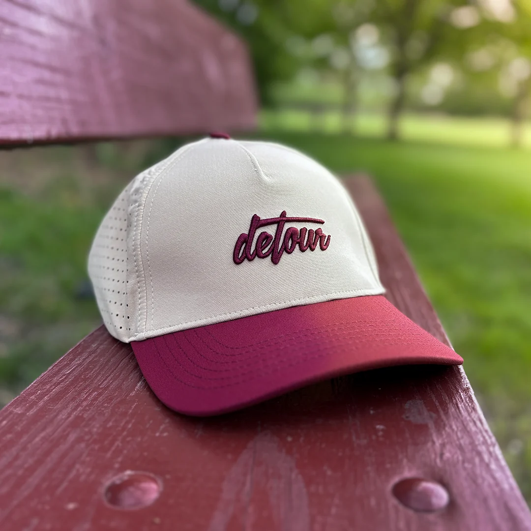 Burgundy & Tan Snapback Hat - Image 2